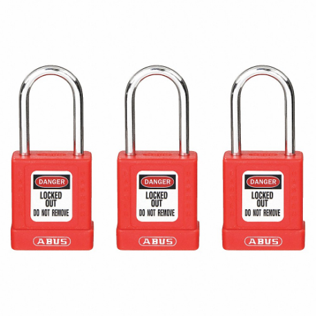 GRAINGER 48JT02 Lockout Padlock, Keyed Alike, Aluminum, Std Body Body Size, Hardened Steel, Std | CQ2KGP