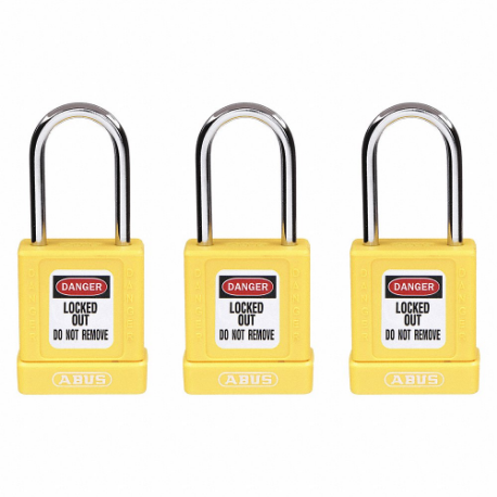 GRAINGER 48JT04 Lockout Padlock, Keyed Alike, Aluminum, Std Body Body Size, Hardened Steel, Std | CQ2KLF