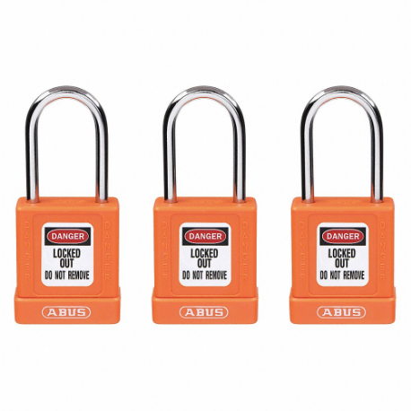 GRAINGER 48JT06 Lockout Padlock, Keyed Alike, Aluminum, Std Body Body Size, Hardened Steel, Std | CQ2KHF