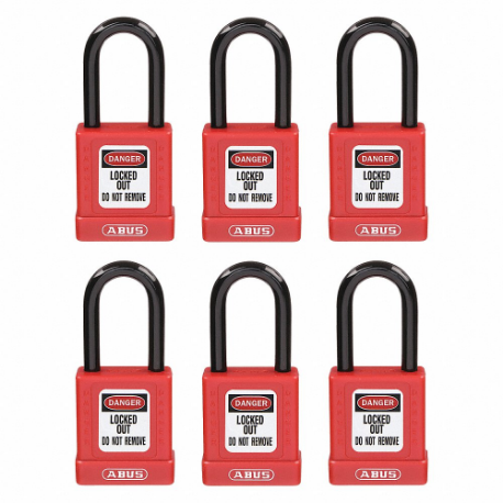 GRAINGER 48JT21 Lockout Padlock, Keyed Different, Aluminum, Std Body Body Size, Hardened Steel | CQ2KJY