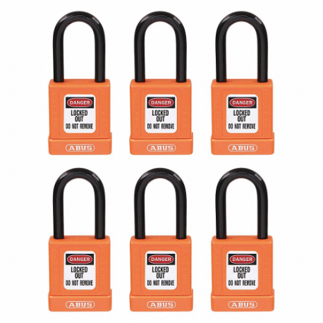 GRAINGER 48JR67 Lockout Padlock, Keyed Different, Aluminum, Std Body Body Size, Hardened Steel | CQ2KKJ