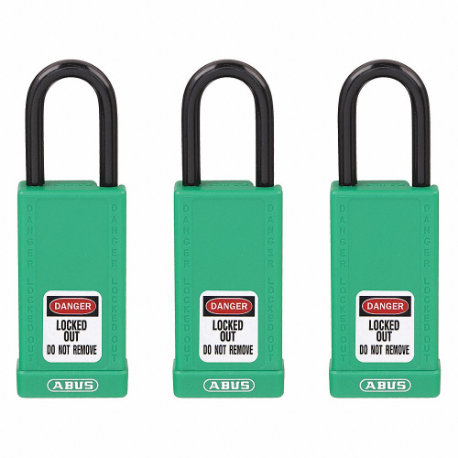 GRAINGER 48JT53 Lockout Padlock, Keyed Alike, Aluminum, Std Body Body Size, Hardened Steel, Std | CQ2KGV