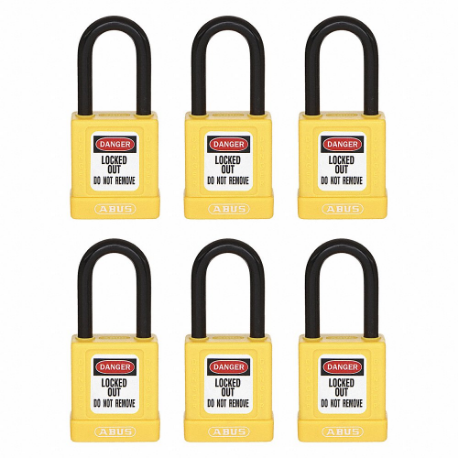 GRAINGER 48JR66 Lockout Padlock, Keyed Different, Aluminum, Std Body Body Size, Hardened Steel | CQ2KKX