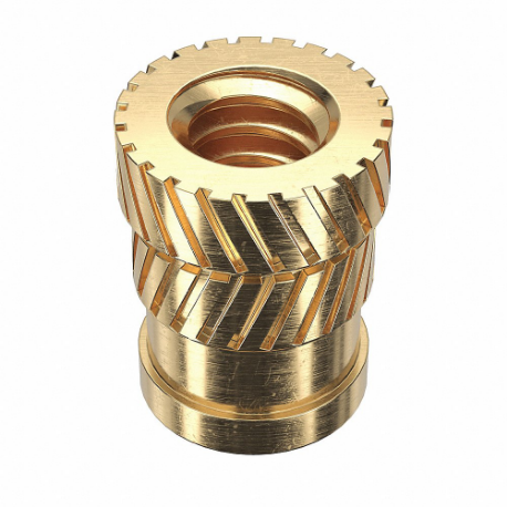GRAINGER 4KXX9 Heat-Set Insert, #4-40 Thread Size, 15/64 Inch Overall Length, 0.181 Inch Dia, Brass | CQ2AAQ