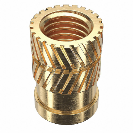 GRAINGER 4KXY8 Heat-Set Insert, 1/4 28 Thread Size, 1/2 Inch Overall Length, 0.341 Inch Dia, Brass | CQ2ABX