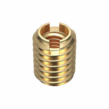 GRAINGER 4ZU71 Knife Thread Insert, M6-1.00 Int Thrd Sz, 12 45/64 mm Overall Length, 11.506 mm Dia, Brass | CQ4LWR