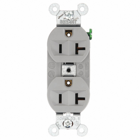 GRAINGER 5362BGRY Receptacle, Duplex, 5-20R, 20 A, 125V AC, Gray, 2 Poles, Screw Terminals | CP8XWE 52HC69