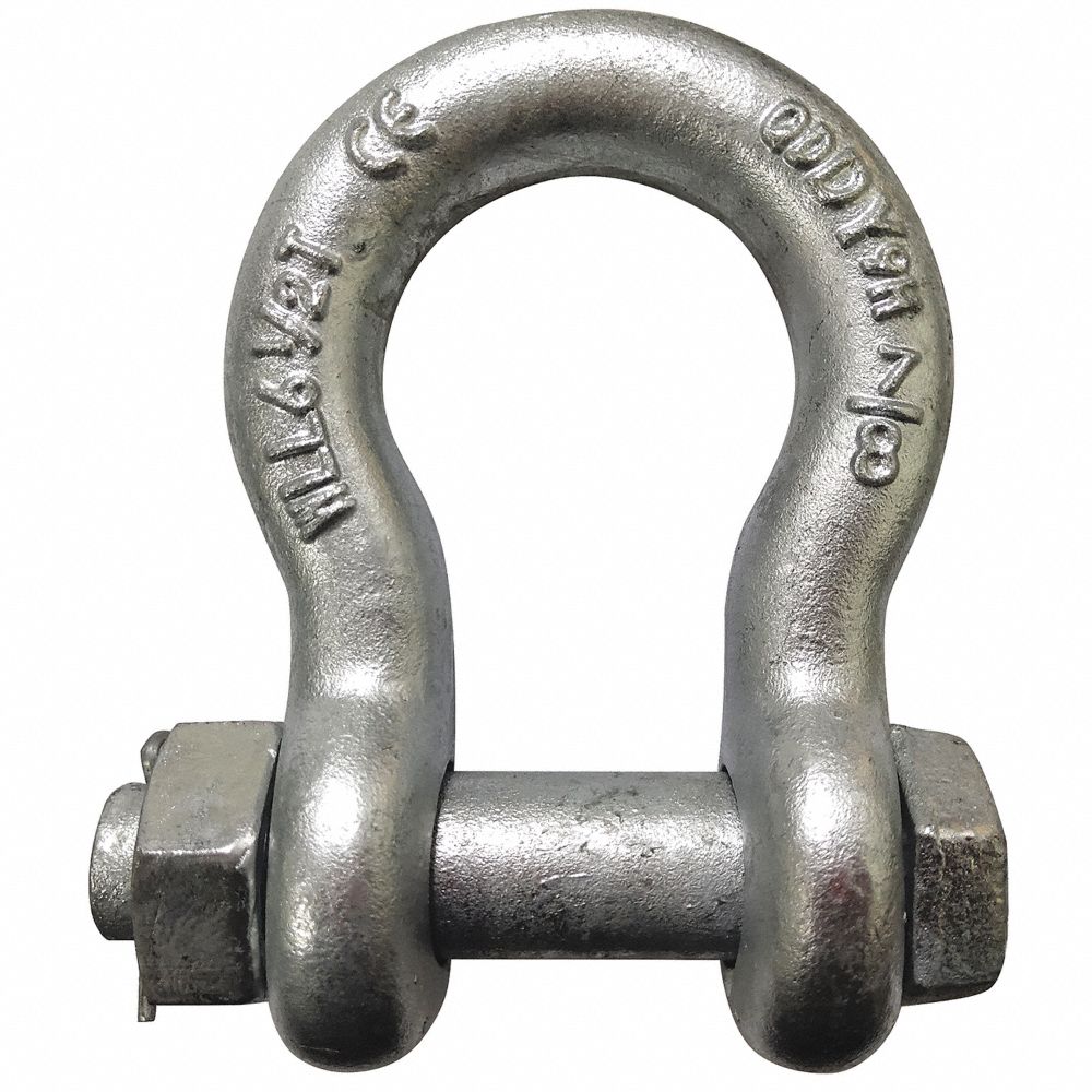 GRAINGER 55AY31 Anchor Shackle, Carbon Steel Body Material, Alloy Steel Pin, 1 Inch Body Size | CF2TJF