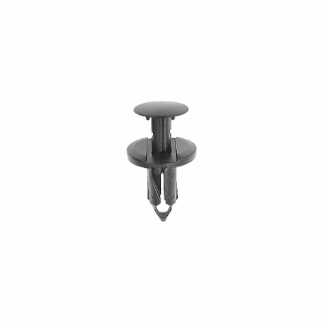 Rivet, 20 mm Rivet Lg., 8 mm Hole Size, Blk, Keyhole, Nylon