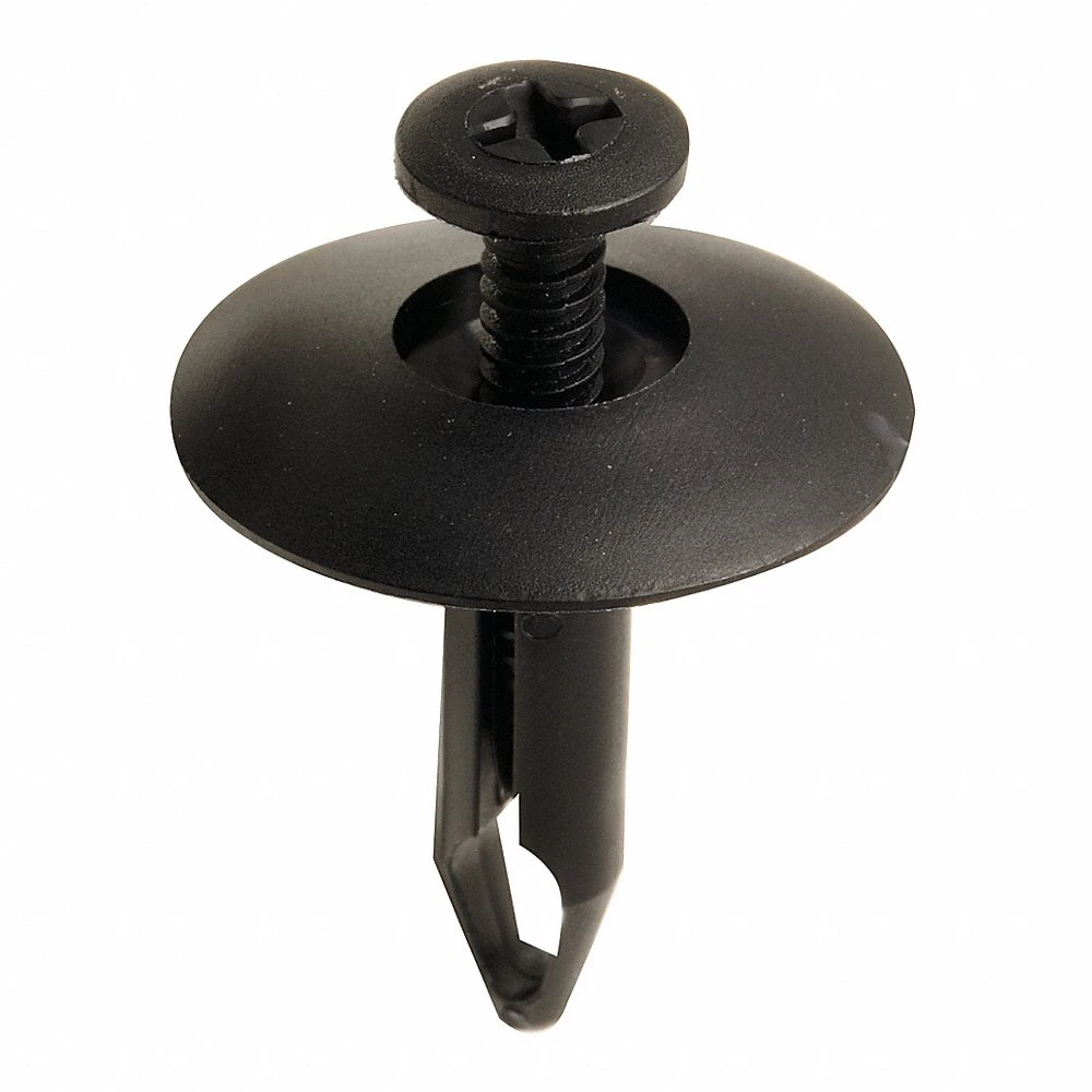 GRAINGER 5NCR9 Push-In Rivet, Domed Rivet Head, Keyhole Shank, Nylon, Black, 1 Inch Rivet Length, 10 PK | CQ3YDJ