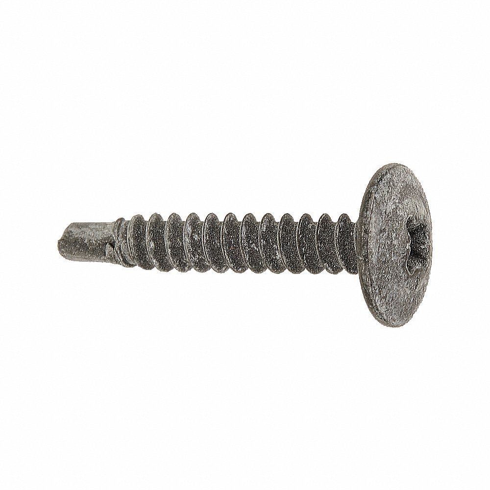 Trim Screw, Phos, Steel, 1 In Lg., Trim, 8 Screw Size, Phillips Pozi