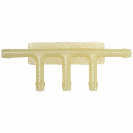 GRAINGER 5RKR8 Vacuum Connector, 5-Way, Nylon X Barbed X Barbed, White, 10 PK | CQ3ACV