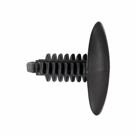 Rivet, 13/16 In Rivet Lg., 9/32 In Hole Size, Blk, Ribbed, Nylon