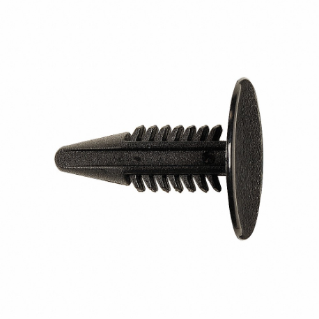 Rivet, 15/16 In Rivet Lg., 9/32 In Hole Size, Blk, Ribbed, Plastic