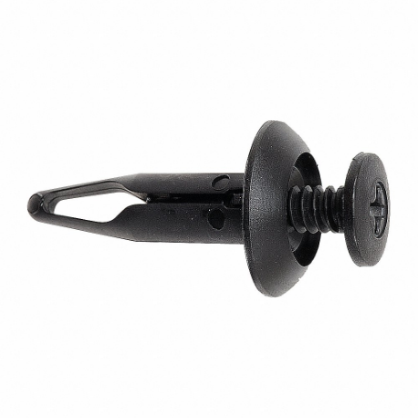 GRAINGER 5ZDL9 Screw Rivet, Flat Rivet Head, Keyhole Shank, Plastic, Black, 0.906 Inch Rivet Length | CQ3YEM