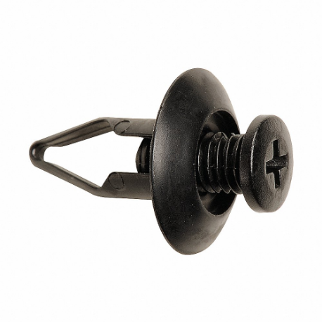 Rivet, 18 mm Rivet Lg., 8 mm Hole Size, Blk, Keyhole, Plastic