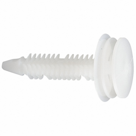 GRAINGER 5ZLY3 Rivet, Domed Rivet Head, Ribbed Shank, Plastic, White, 40.3 mm Rivet Length | CQ3YER