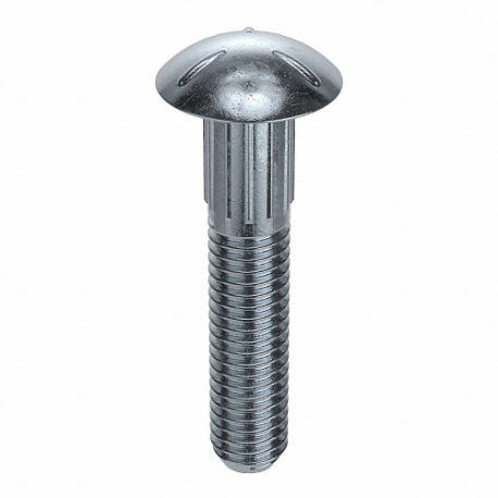 GRAINGER 5ZMR8 Carriage Bolt, Ribbed, Grade 5, Zinc Plated, 5/16 Inch-18 Thread Size, 2 Inch Length | CP8VBN