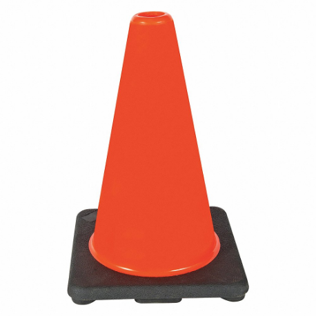 GRAINGER 6FGZ0 Traffic Cone, Not Approved for Roadway Use, Non-Reflective, Black Base | CQ7QZL
