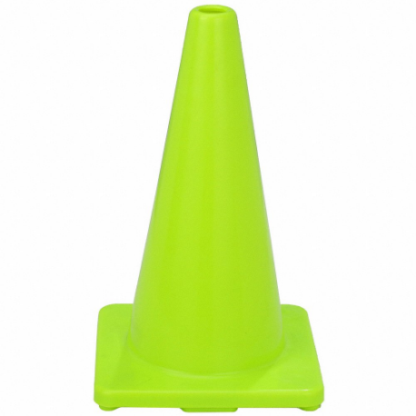 GRAINGER 6FHA3 Traffic Cone, Not Approved for Roadway Use, Non-Reflective, 18 Inch Cone Height, Lime | CR3GQE