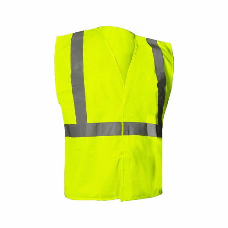 GRAINGER 786F54 High Visibility Vest, ANSI Class 2, U, 2XL, Yellow/Green, Solid Polyester, Single | CQ2ELV
