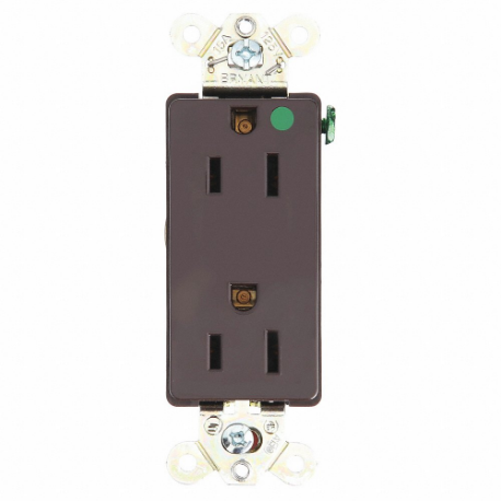 GRAINGER 9200 Receptacle, Decorator Duplex, 5-20R, 15 A, 125V AC, Brown, 2 Poles, Screw Terminals | CQ2EZR 49YY63