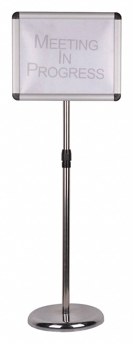 Sign Holder, Aluminium/Steel, Pedestal Mounting, 14 Inch x 11 Inch Size, Silver