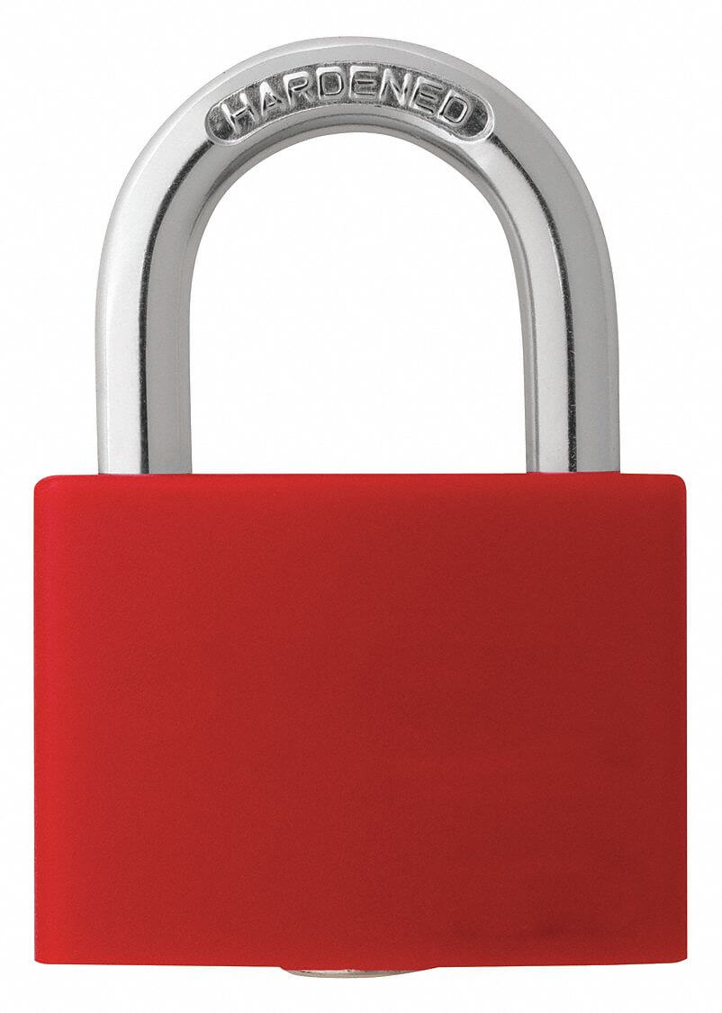 GRAINGER 48JR17 Lockout Padlock, 1 Inch Shackle Height, 3/16 Inch Shackle Dia. | CH6KAE