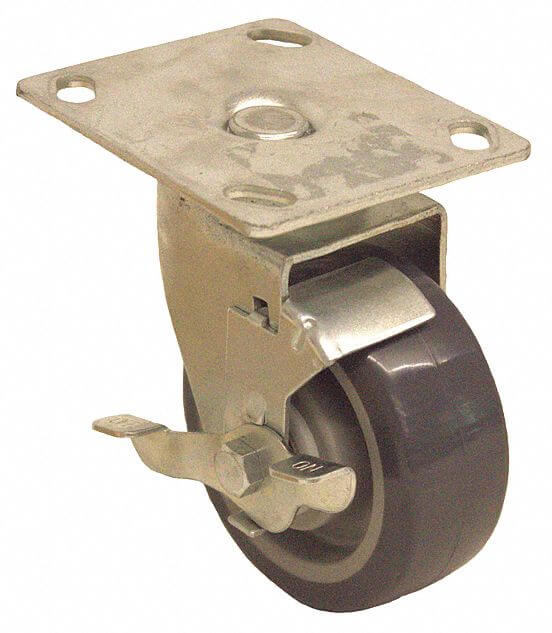 GRAINGER P13S-UP040D-14-SB Standard Plate Caster, Polyurethane, 350 Lbs. Load Rating, 4 Inch Wheel Dia. | CH6QTU 487G84