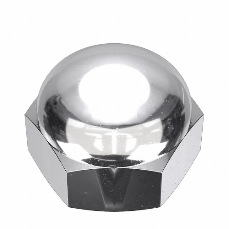 GRAINGER CPB079 Cap Nut, 7/16 Inch-20 Thread, Chrome Plated, Not Graded, Brass, 0.563 Inch Height | CP8JYZ 6NU95