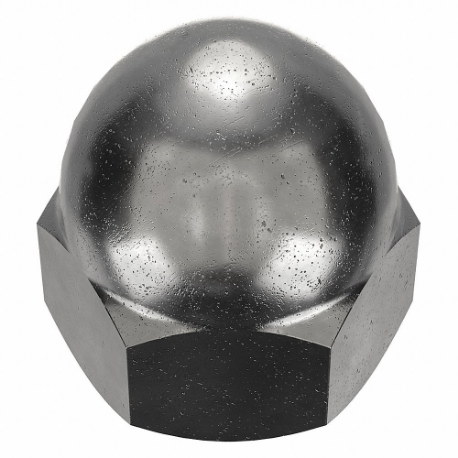 Cap Nut, 3/8 In - 24 Thread Size, 5/8 In Overall Ht., 9/16 In Hex Wd., Not Gr., Right Hand, Fine, 70000 psi TS