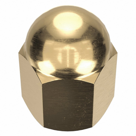 GRAINGER CPB213 Cap Nut, Low Crown, 3/8 Inch-16 Thread, Plain, Not Graded, Brass, 0.625 Inch Height | CR3CGX 6UUV9