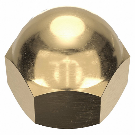 GRAINGER CPB219 Cap Nut, Extra Low Crown, #8-32 Thread, Plain, Not Graded, Brass, 0.281 Inch Height | CP8JZM 6UUW5