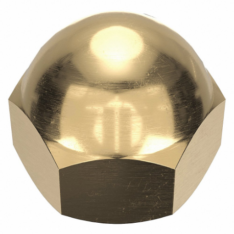 GRAINGER CPB220 Cap Nut, Extra Low Crown, #10-24 Thread, Plain, Not Graded, Brass, 0.344 Inch Height | CP8JZG 6UUW6