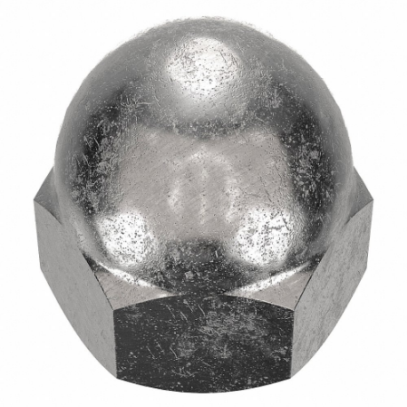 Cap Nut, 3/8 In - 24 Thread Size, 5/8 In Overall Ht., 9/16 In Hex Wd., Gr. 316L, Right Hand