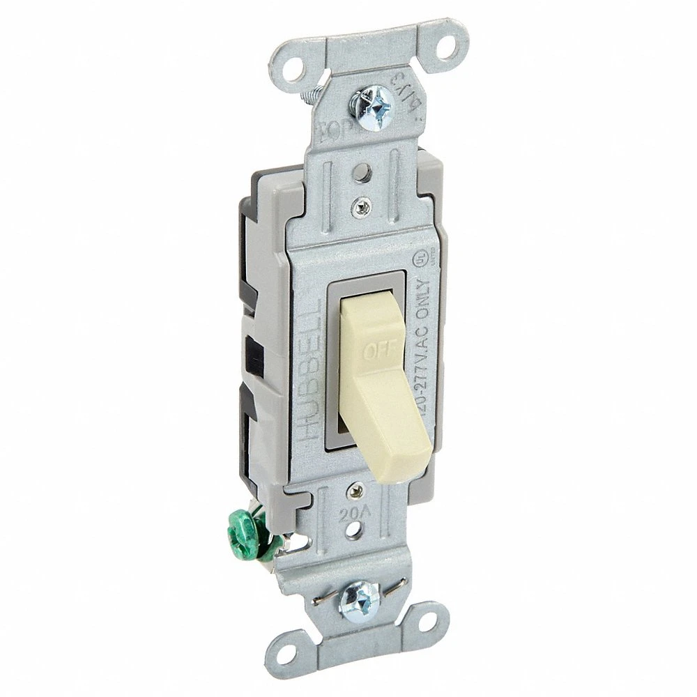 GRAINGER CSB120BI Wall Switch, Toggle Switch, Single Pole, Ivory, 20 A, Screw Terminals, Screw Terminals | CP9EGC 52HF06
