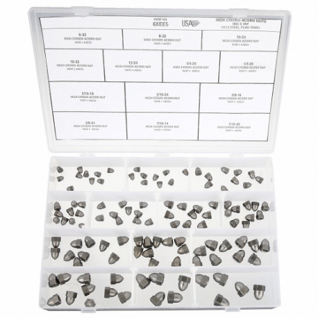 GRAINGER CT100 Acorn Nut Assortment, Steel | CQ2AZV 6XEE5