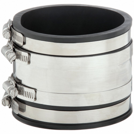 GRAINGER DX1056-44SR Shielded Transition Coupling, Pvc, 4 Inch Pipe, 4 Inch Overall Length | CQ3QML 53UE65