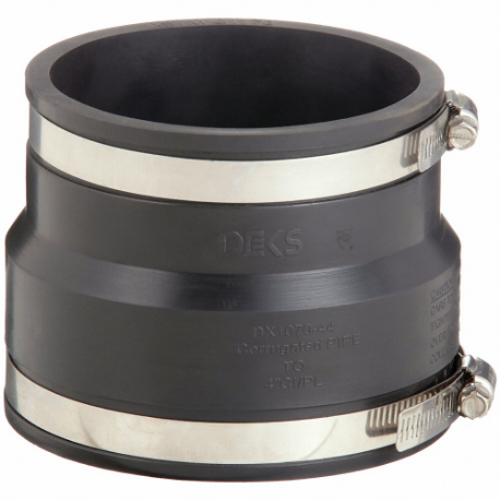 GRAINGER DX1070-44 Flexible Coupling, Pvc, 4 Inch Pipe, 4 Inch Overall Length | CQ3QLG 406F47