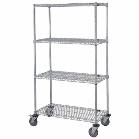 GRAINGER GAWRC63-2436S Wire Shelving Unit, 36 Inch x 24 Inch x 69 Inch, Dry/Harsh/Wet, Split Sleeve, 4 Shelves | CQ2NGU 45TW20