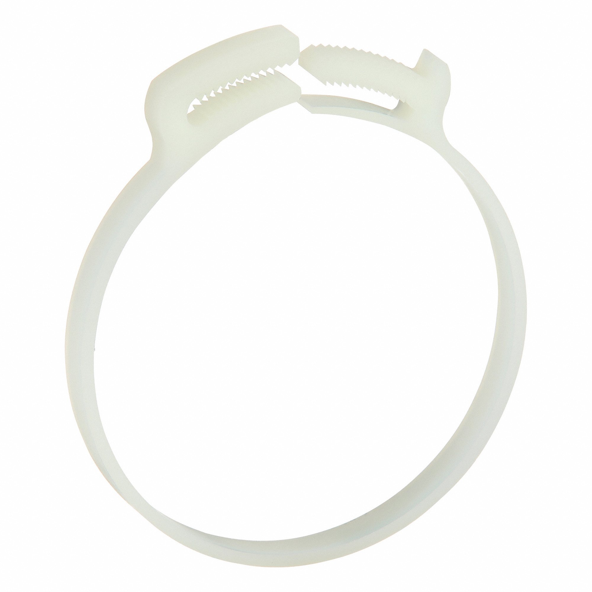 GRAINGER HC-85-PA66-N Double Grip Plastic Hose Clamp, Nylon, White, Double Tooth | CQ4UQY 802NR5