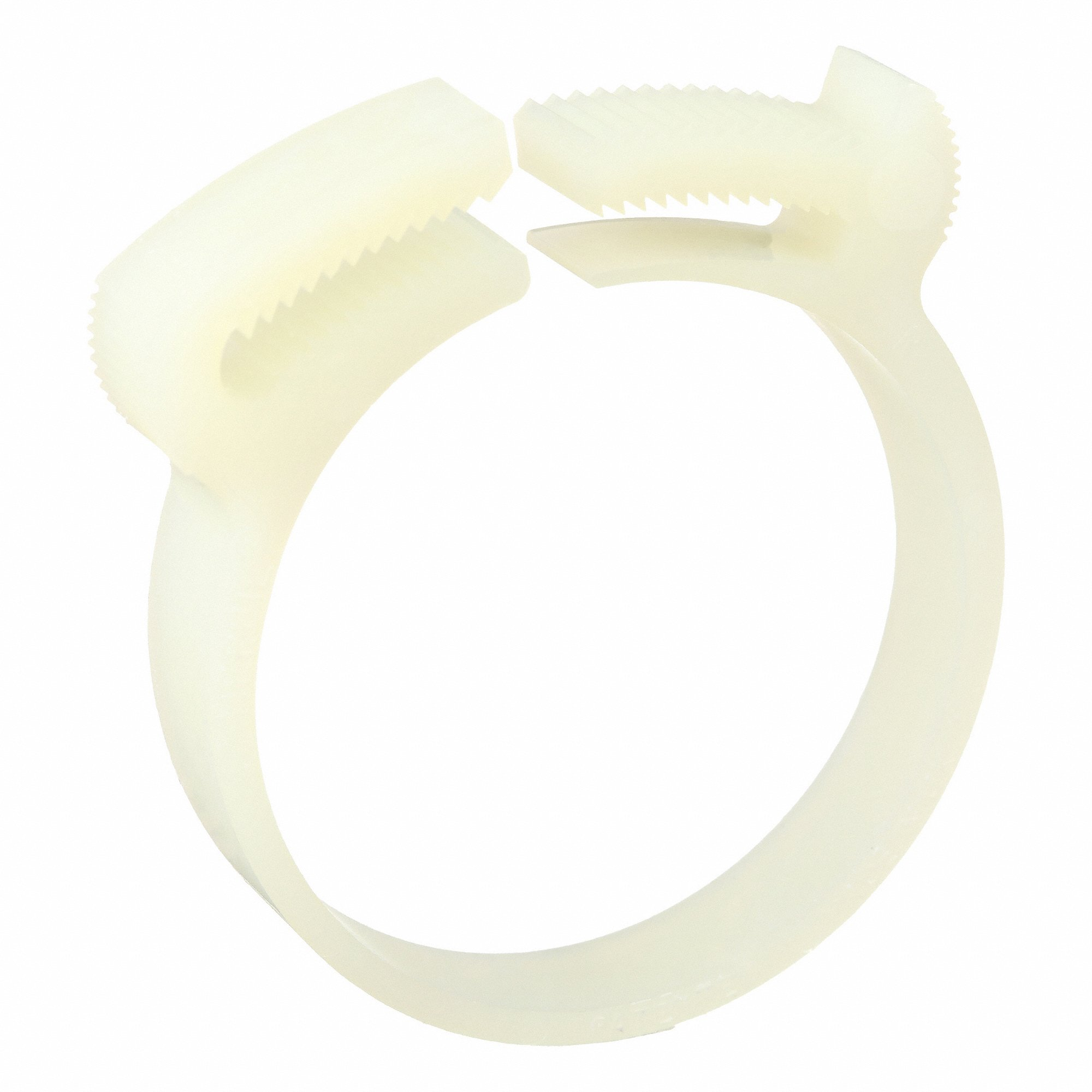 GRAINGER HC-R-PA66-N Double Grip Plastic Hose Clamp, Nylon, White, Double Tooth | CQ4UQX 802NP2
