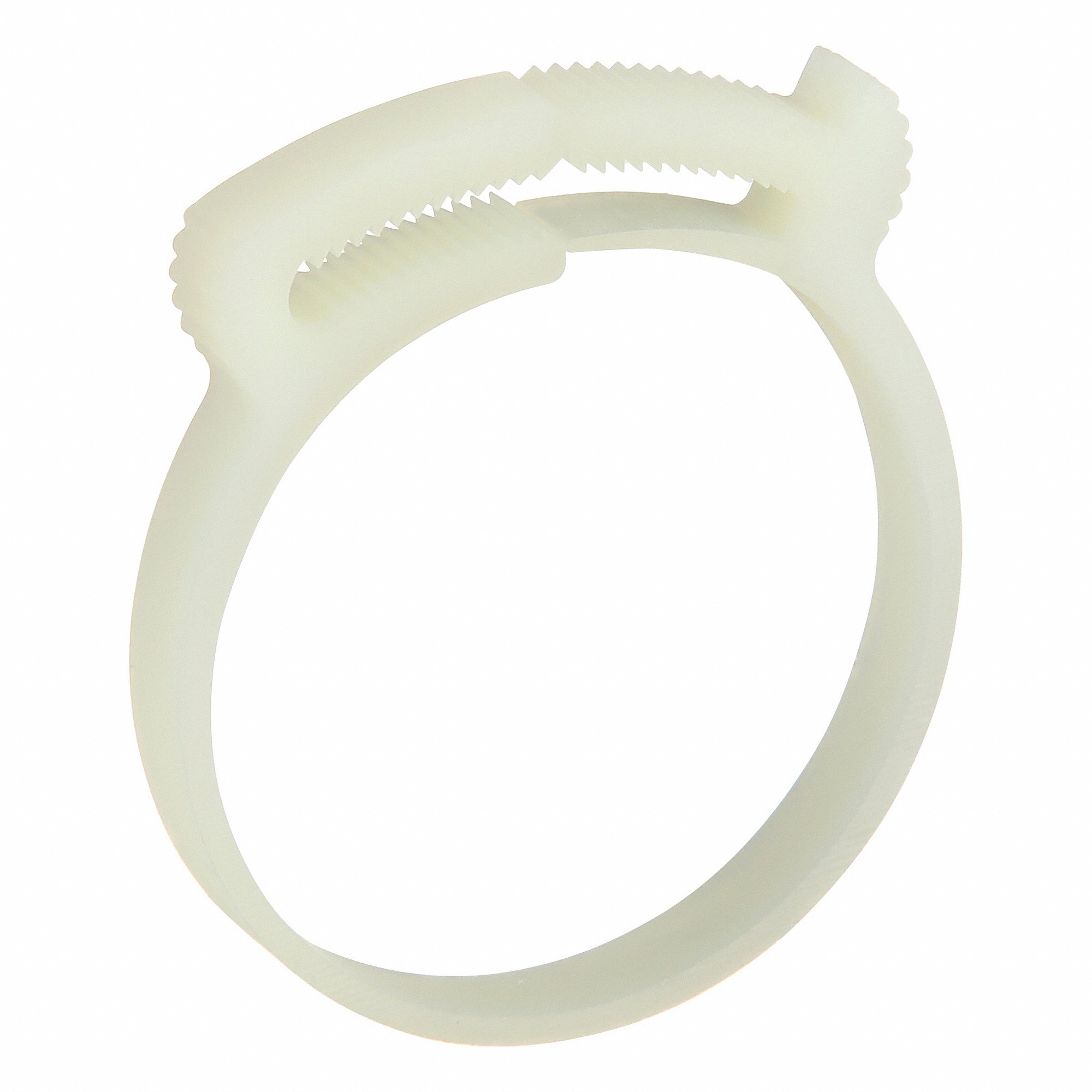 GRAINGER HC-V-PA66-N Double Grip Plastic Hose Clamp, Nylon, White, Double Tooth | CQ4UQZ 802NP6