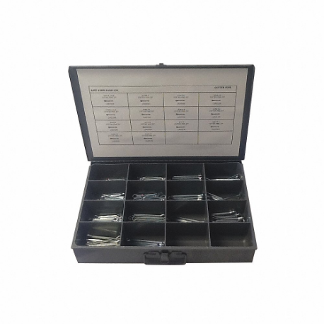 Pin Assortment, Cotter, Low Carbon Steel, 14 No. Of Sizes, Zn Plated