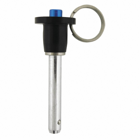 GRAINGER LBR-152 Quick Release Pin, Button Handle, Stainless Steel, Zinc Finish, 1/2 Inch Shank Dia | CP8JMV 410J56