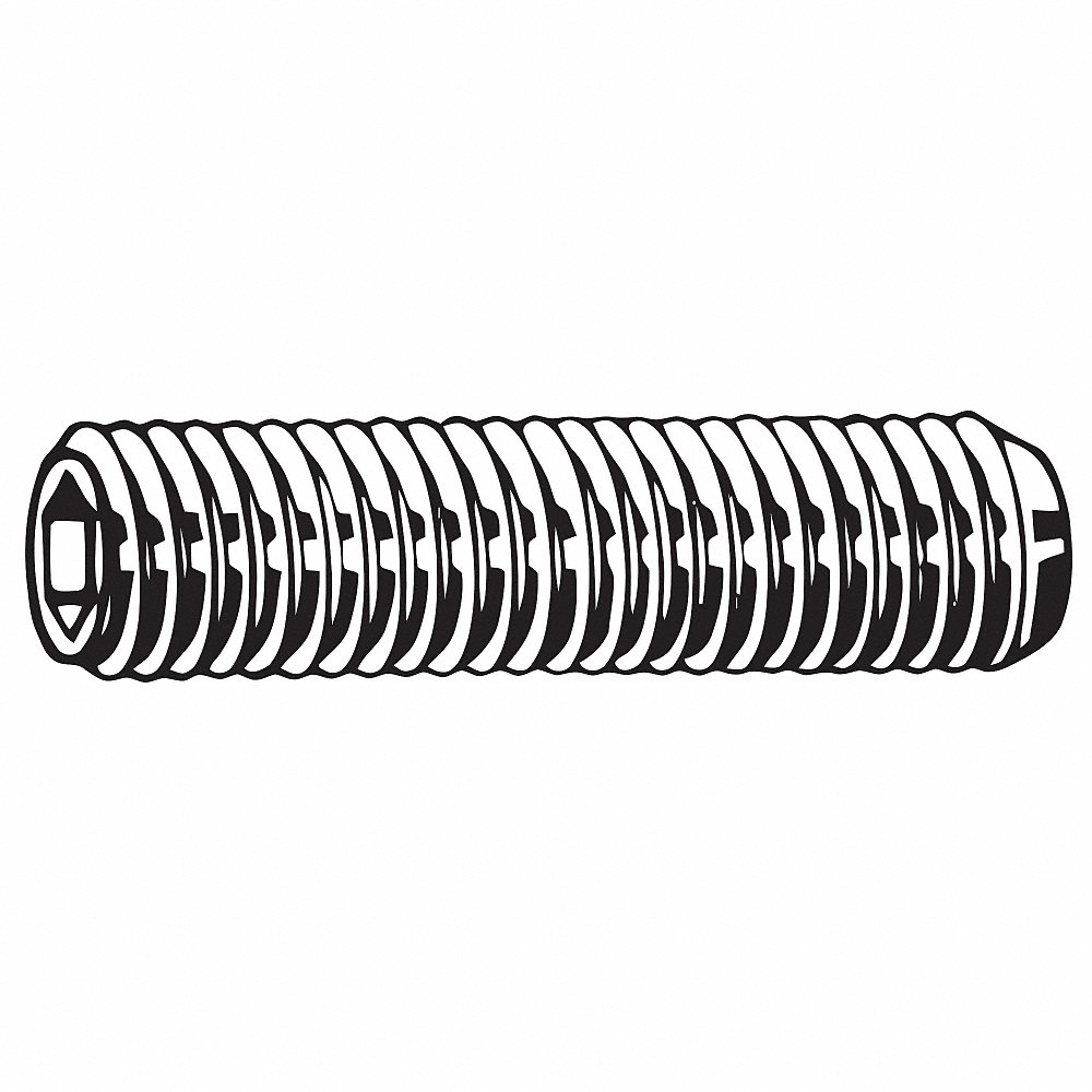 Set Screw, M8x1.25 Thread Size, Zn Plated, 16 mm Lg., 4 mm Drive Size, Cup