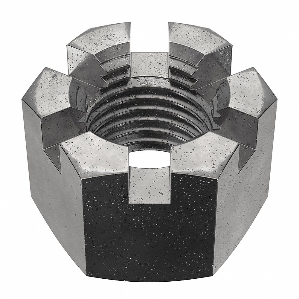 GRAINGER M12000.270.0001 Castle Nut M27-3.00 Class 4 Steel Plain PK5 | AH7VJV 38DH87