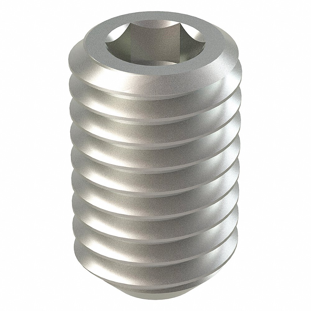 Set Screw, M5x0.8 Thread Size, Pln, 8 mm Lg., 4 mm Drive Size, Flat, Hex Socket