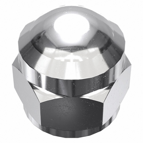 GRAINGER MPB3776 Cap Nut, Flattened Head, 3/8 Inch-16 Thread, Chrome Plated, Not Graded, Steel | CP8KAH 4GVF4