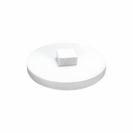 GRAINGER P106-060 Cleanout Plug, Schedule Dwv, 6 Inch Fitting Pipe Size, Mnpt, White | CQ3ZYE 56GX37